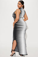 Jessie Bandage Maxi Dress - Black/White