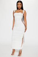 Laces Tied Maxi Dress - White
