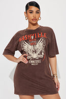 Nashville Babe T-Shirt Dress - Brown