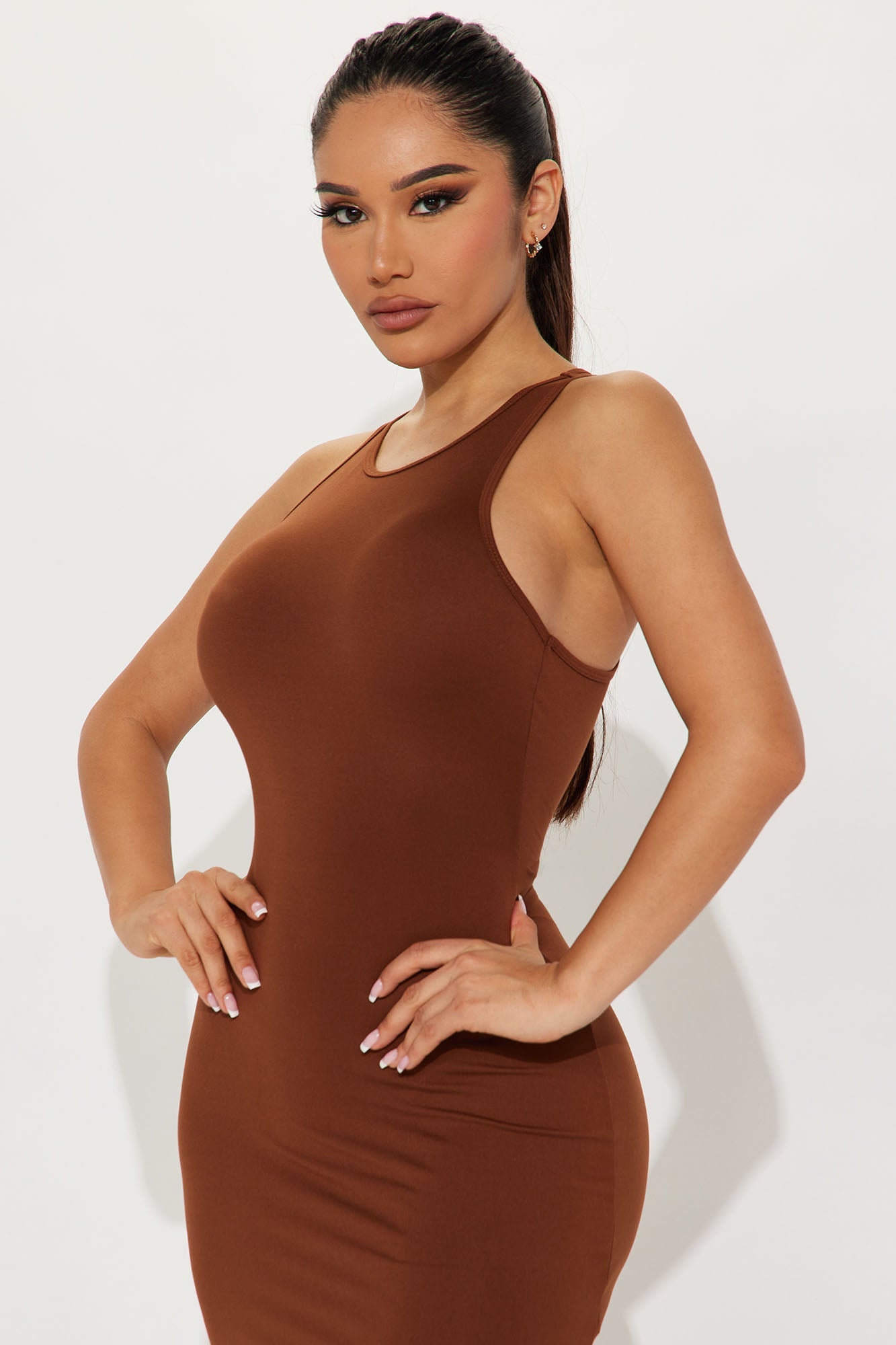 Any Day Now Midi Dress - Brown