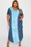 Halsey Tie-Dye Maxi Dress - Blue