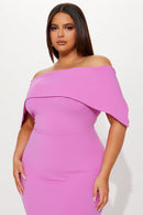 Monica Off Shoulder Maxi Dress - Pink