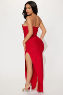 Oscars Lady Embellished Maxi Dress - Red