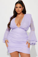 Juliet Ruched Mini Dress - Lavender