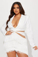 Risque Business Blazer Mini Dress - White