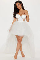 Moonlight Dance Embellished Mini Dress - White