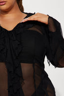 Leena Mesh Mini Dress - Black