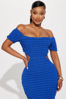 Hazel Bubble Maxi Dress - Blue