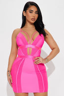 Miami Mesh Mini Dress - Hot Pink
