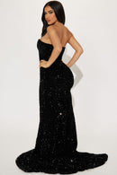 Renae Sequin Gown - Black