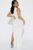 For The Street Ruched Maxi Dress - White