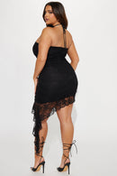 Celestine Lace Mini Dress - Black
