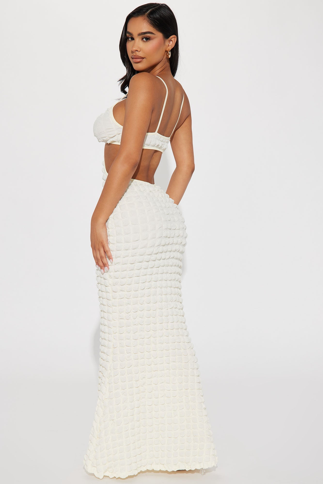 Wren Bubble Maxi Dress - White