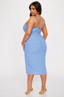 No Rings Attached Midi Dress - Blue