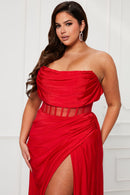 Layla Corset Maxi Dress - Red