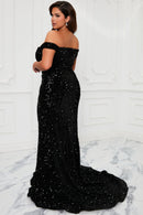 Alora Sequin Maxi Gown - Black