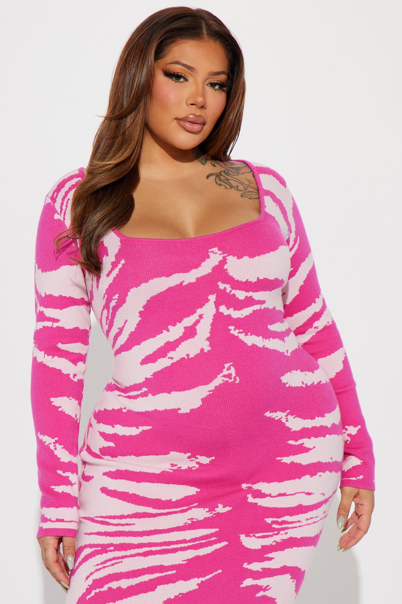 Shannon Sweater Maxi Dress - Pink/combo