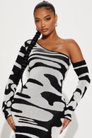 Lara Sweater Maxi Dress - Black/White