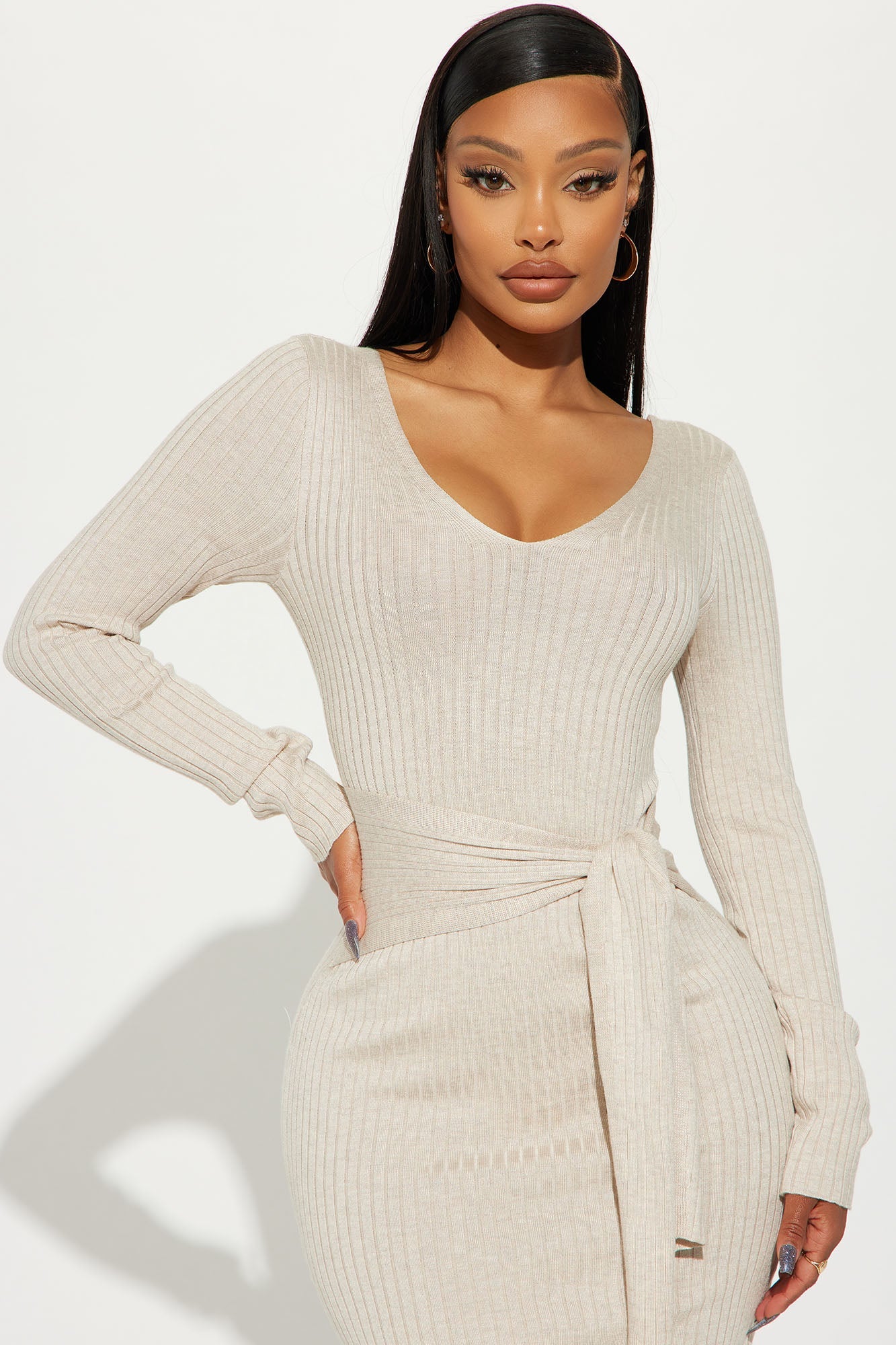Marisa Sweater Midi Dress - Oatmeal