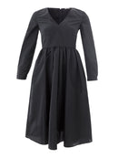 Lardini Black Long Dress with V Neck