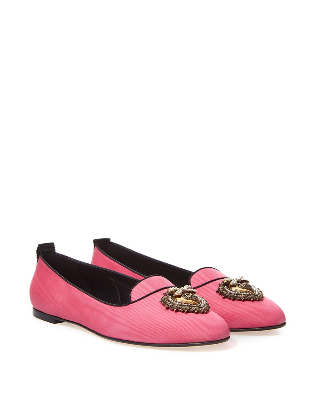 Dolce & Gabbana Pink Satin Devotion Ballerina Shoes