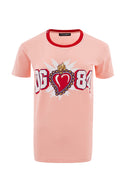 Dolce & Gabbana Pink Cotton T-Shirt with Logo