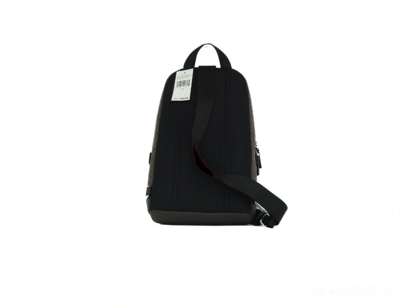 Michael Kors Cooper Medium Signature PVC Varsity Stripe Commuter Slingpack Crossbody Bag (Brown Signature/Neon)