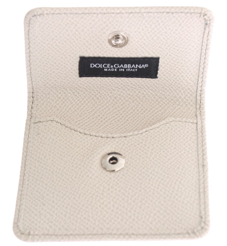 White Dauphine Leather Case Wallet
