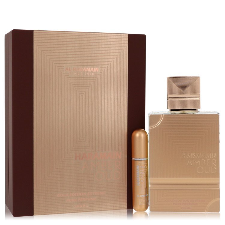 Al Haramain Amber Oud Gold Edition Extreme by Al Haramain Gift Set 6.7 oz 6.7 Pure Perfume Spray + 0.34 oz Refillable Spray (Women)