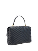 PINKO Black Calf Leather Love Lady Handbag