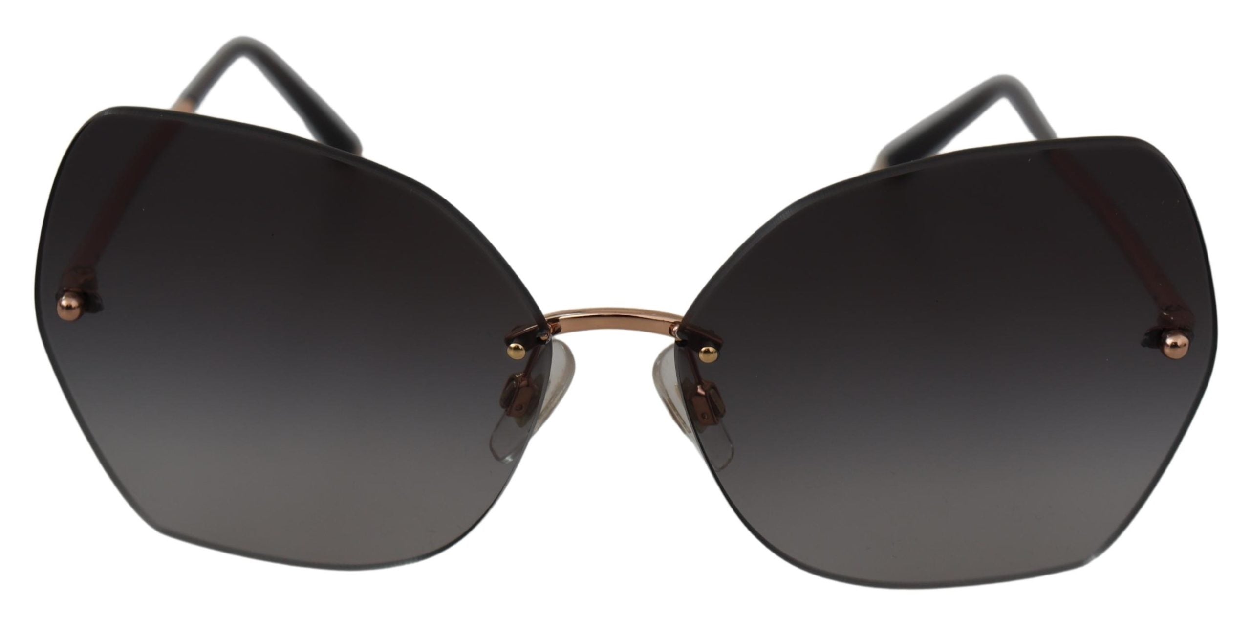 Dolce & Gabbana Gray Gold Butterfly Logo Women Eyewear Sunglasses - Cicis Boutique