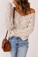 Heathered Chunky Knit Twisted Open Back Sweater - Cicis Boutique