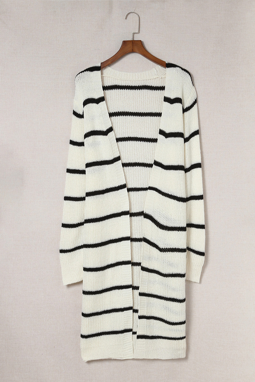 Striped Open Front Rib-Knit Duster Cardigan - Cicis Boutique
