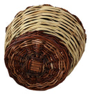 Beige Wood Wicker Rattan Basket Tote Bag