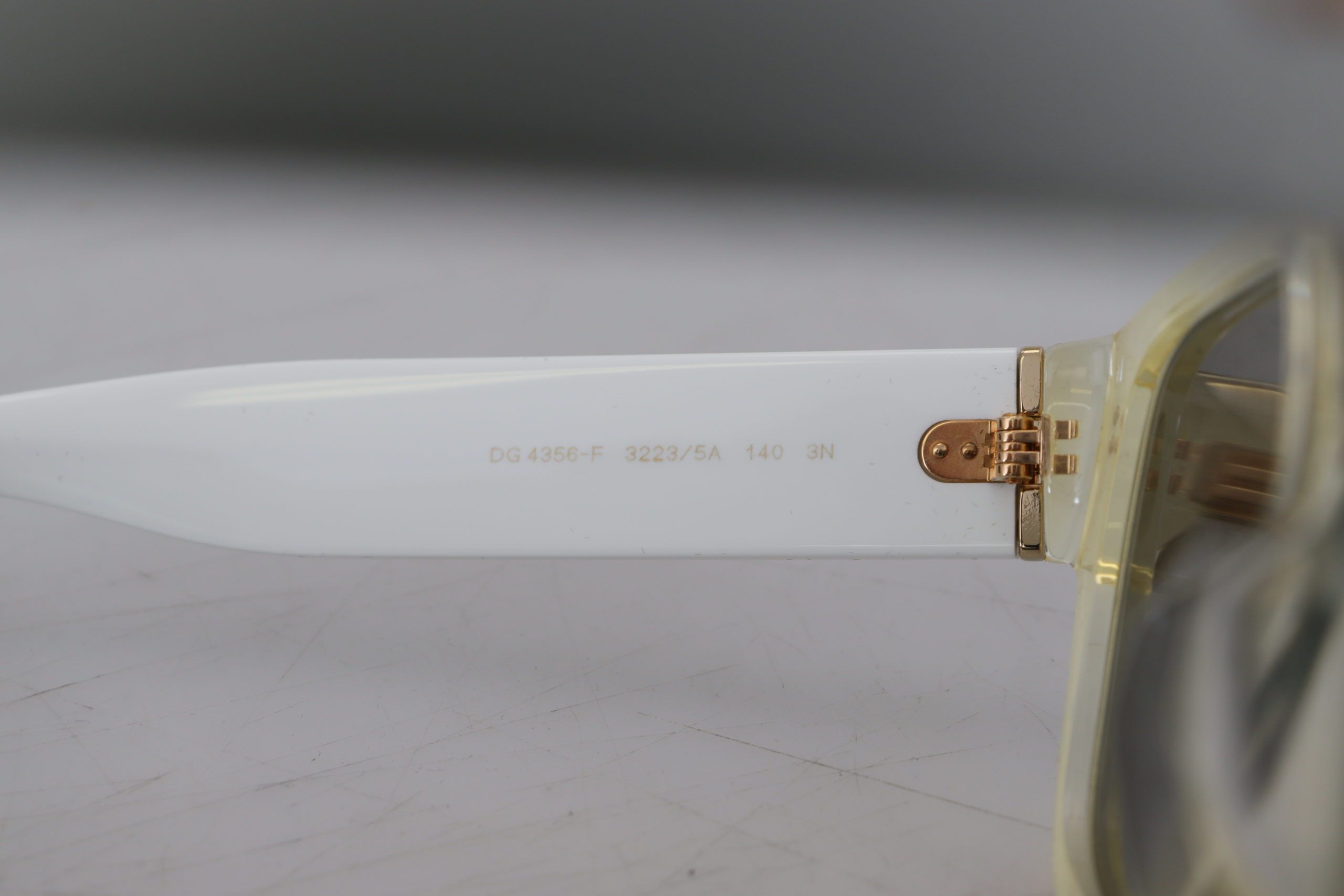 White Acetate Full Rim Frame Shades DG4356F Sunglasses