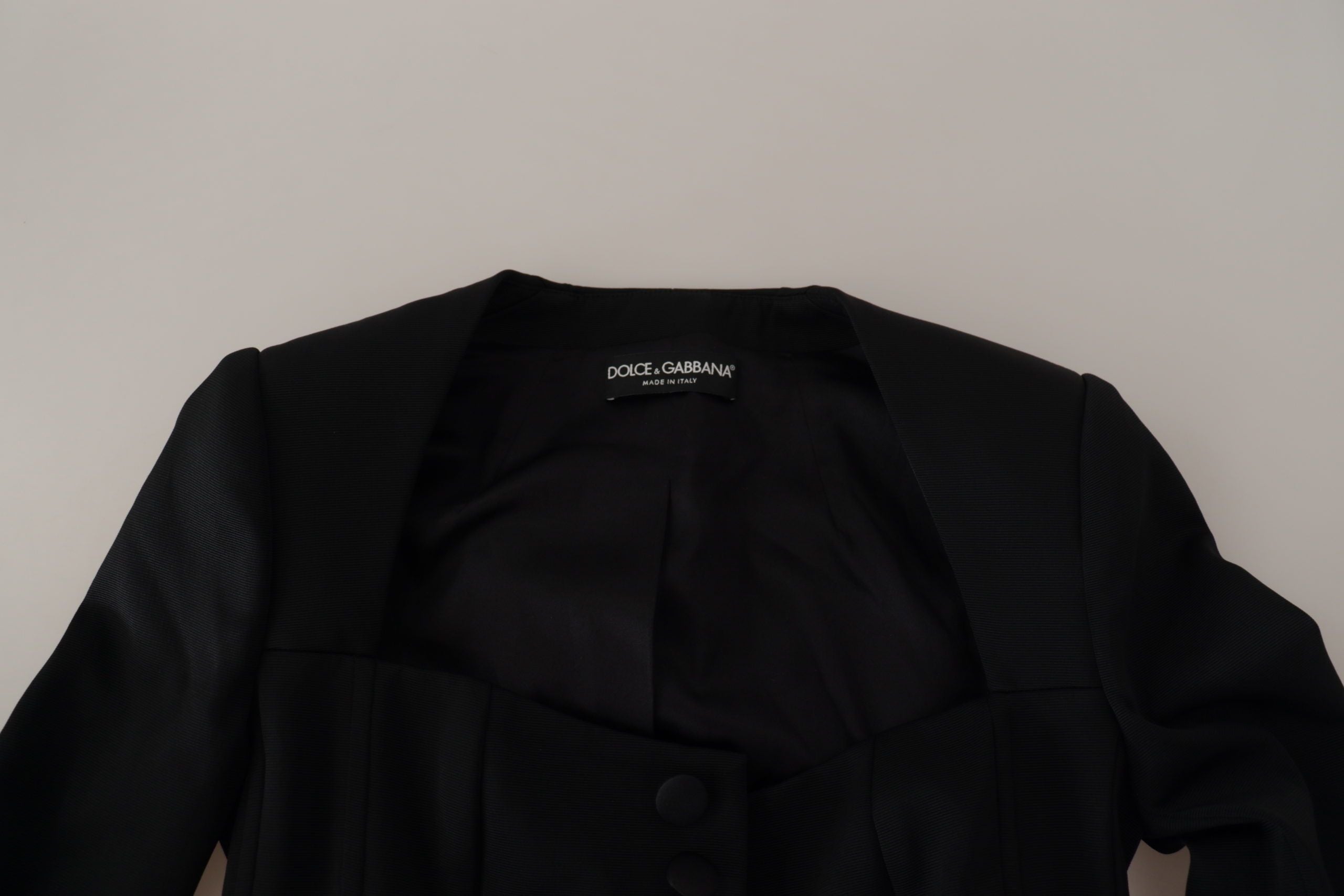 Black Slim Fit Long Sleeves Snap Jacket