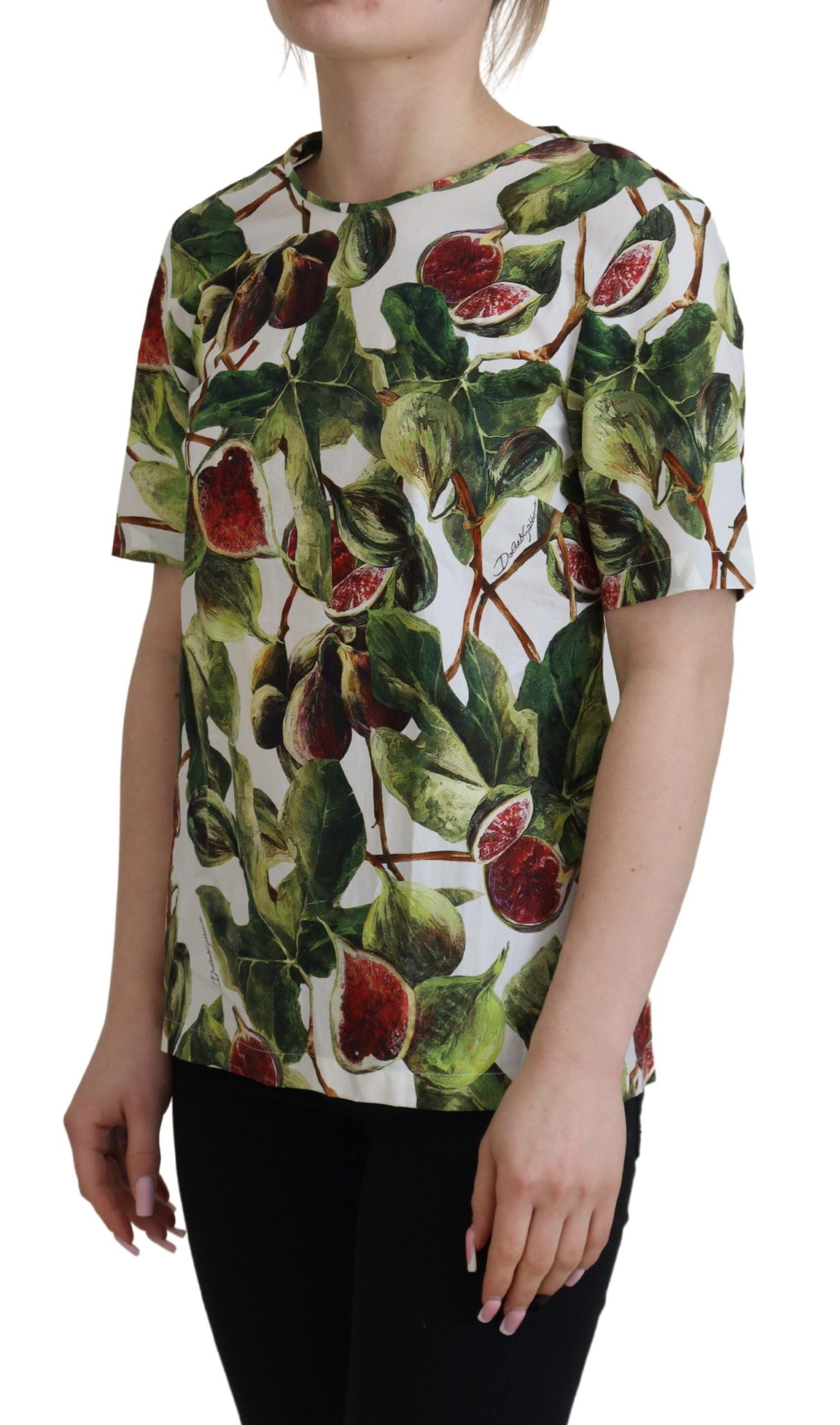 Crew-neck Cotton Top Blouse Fruit T-shirt