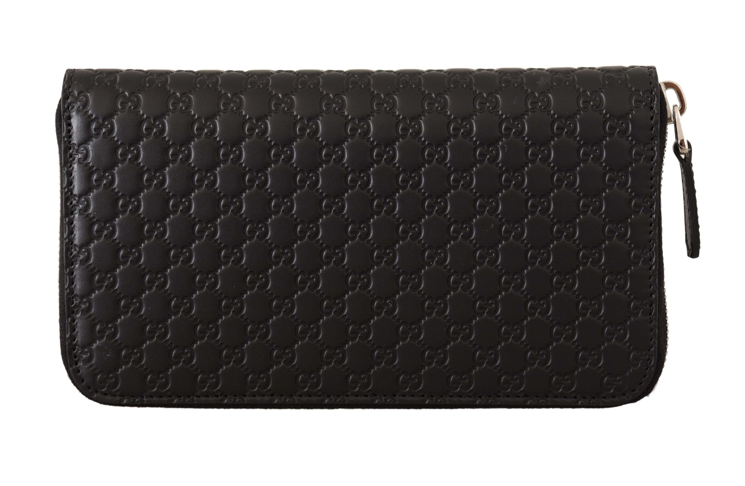 Black Wallet Microguccissima Leather Zipper wallet