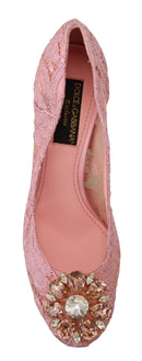 Pink Taormina Lace Crystal Pumps Pastel Shoes