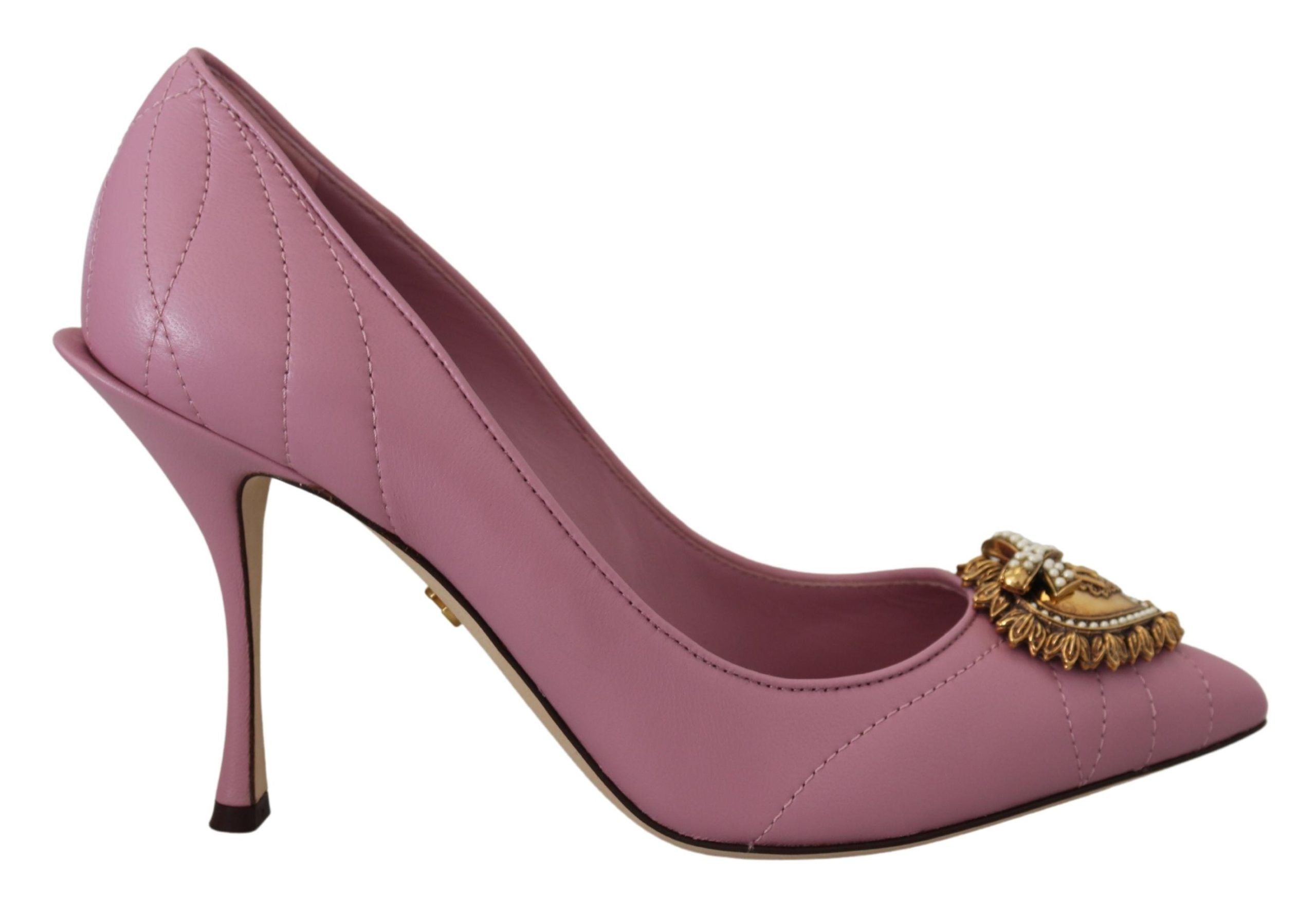 Pink Leather Heart DEVOTION Heels Pumps Shoes