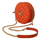 Red Nappa Leather Medusa Round Crossbody Bag