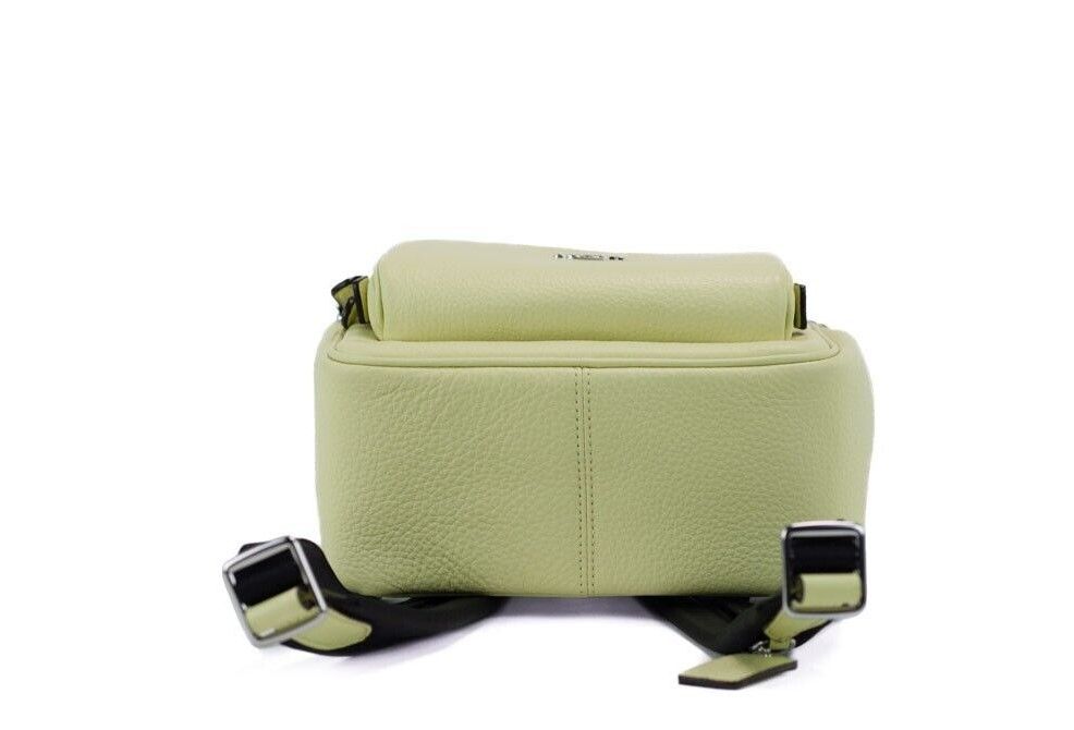 Mini Court Pale Lime Pebbled Leather Shoulder Backpack Bag