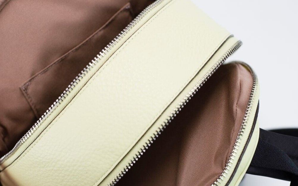 Mini Court Pale Lime Pebbled Leather Shoulder Backpack Bag