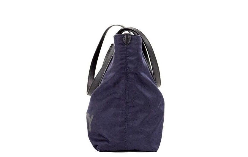 Small Navy Blue Logo Econyl Nylon Tote Shoulder Handbag Purse