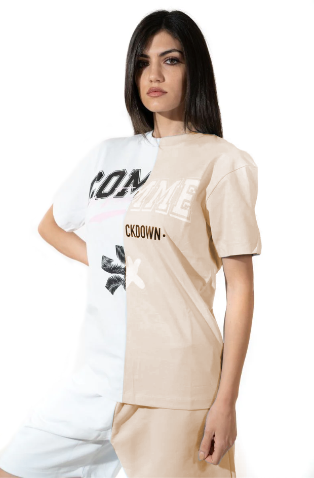 Comme Des Fuckdown Beige Cotton Tops & T-Shirt