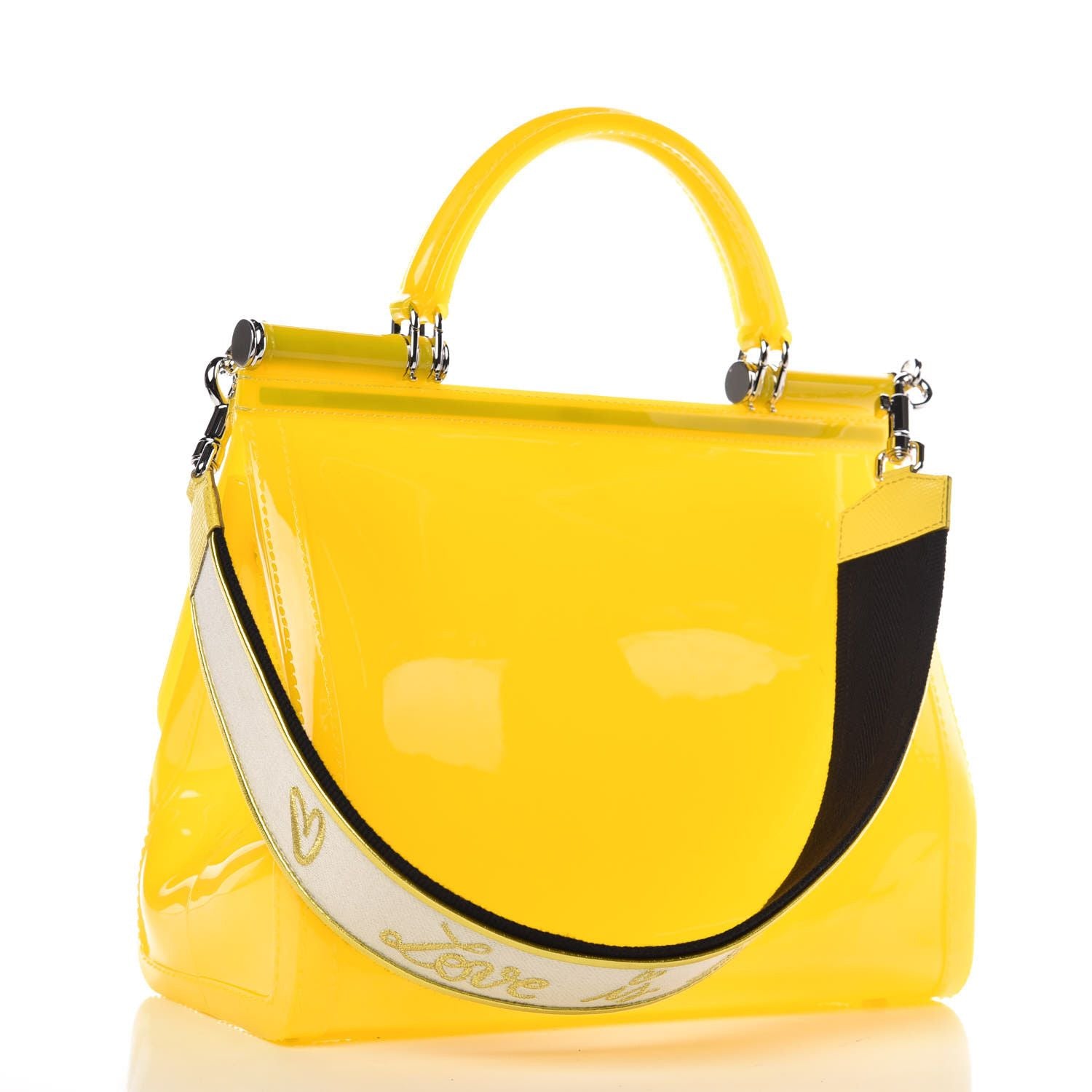Yellow Pvc Crossbody Bag