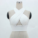 Strappy Cross Over Front Cut Backless Crop Top - Cicis Boutique