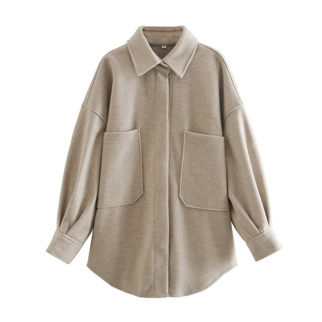 Long Sleeve Thick Blouse Coat - Cicis Boutique