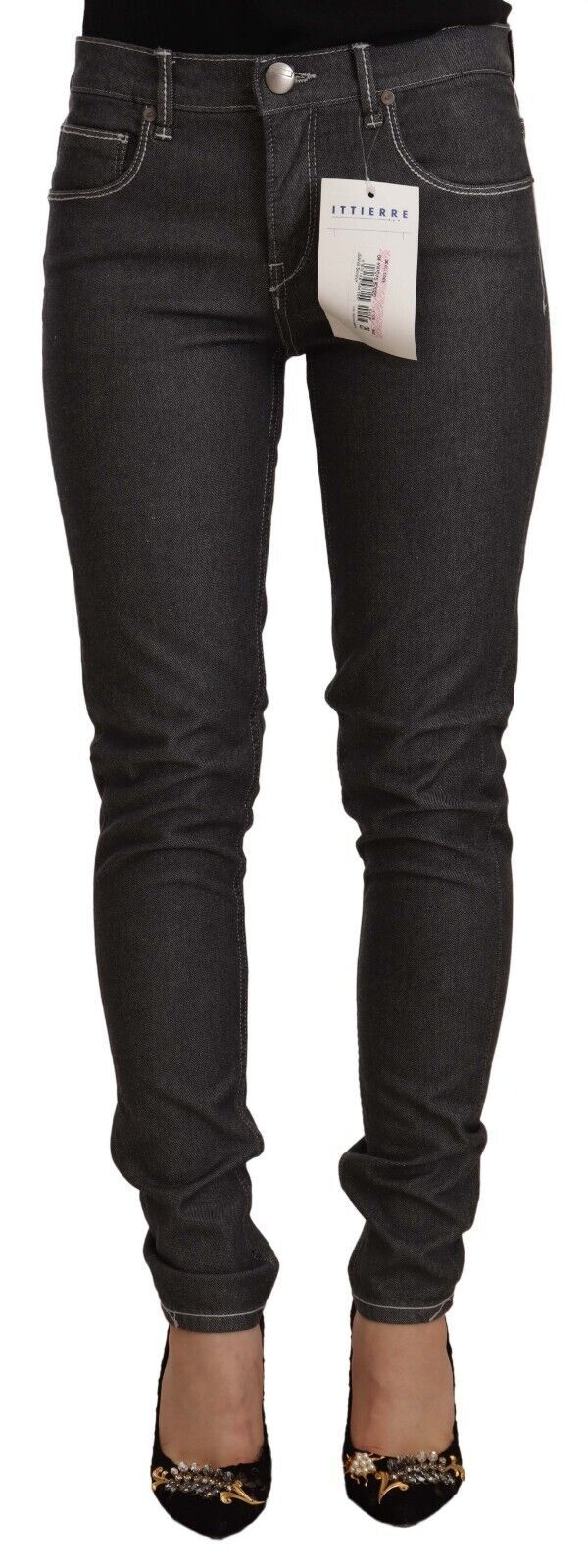 Black Low Waist Skinny Denim Slim Fit Jeans