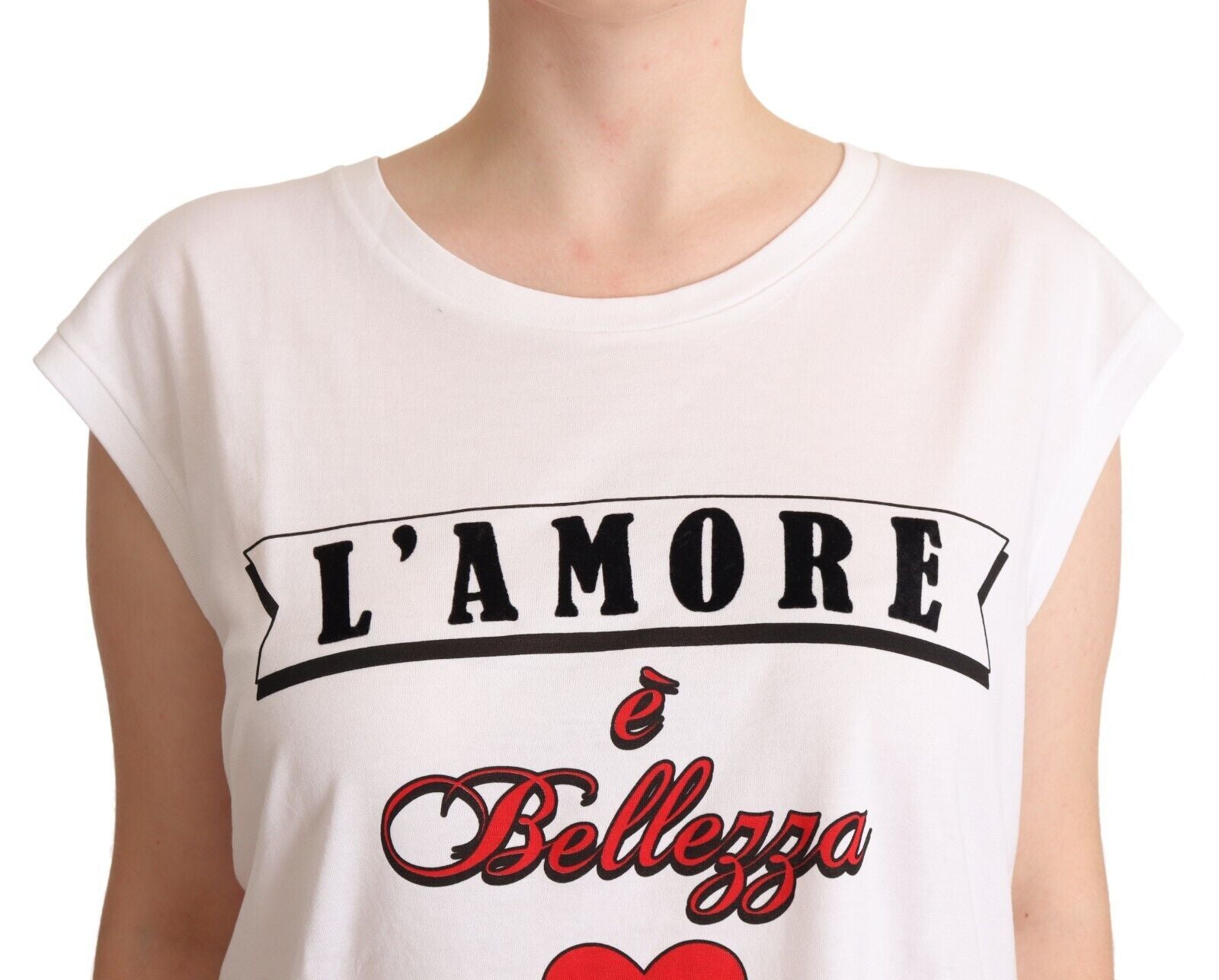 White L'Amore E'Bellezza Tank T-shirt Top